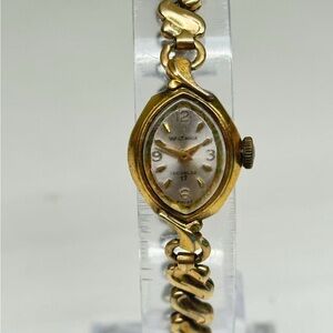 Vintage Waltham Incabloc 17 Jewel Gold Tone Women Watch Working